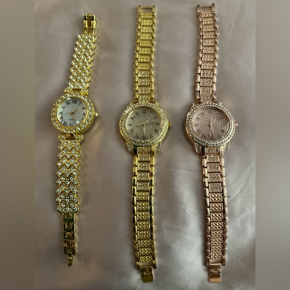 Gold Crystal Accent Women's Bracelet Watch. price for choice of one